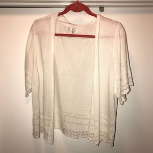 White Crochet Detailed Shrug